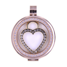 Heart Style Floating Coin Locket for Necklace Pendant